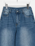 Selgu Washing Denim Wide Pants