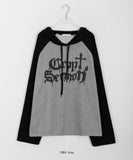 Govind Ribbed Color Matching Printed Hoodie