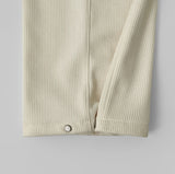 Corduroy Hem Snap Folding Cut Long Wide Pants
