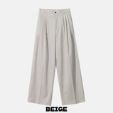 Modern three-tuck wide slacks