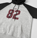 Color Matching Raglan 82 Printing Loose Fit Brushed Hoodie