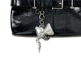 Hard Square Leather Belt Shoulder Bag