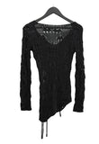 Holiday Long Sleeve Unbalanced Mesh Knit