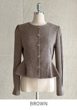 Loila Tweed Shirring Jacket Blouse