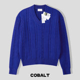 Croa Cable V-Neck Crop Knit