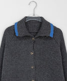 Koteni color matching high neck knit cardigan