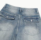 Godin Washed Back Pocket Wide Denim