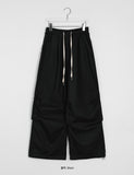 [unisex] Menday banding string parachute wide cotton pants