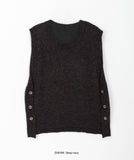 Keffind side button wool knit vest