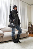 rider leather middle boots