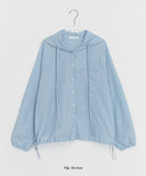 Philmes String Seersucker Check Hood Shirt