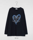 [unisex] Noiku Heart Printing Over Long Sleeve Tee