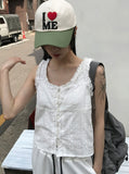 PUNCHING LACE SLEEVELESS BL