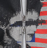 Land Stars and Stripes Two-Way Semi-Crop Hooded Zip-Up