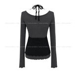 Dani Ruffle Layered Halter Long Sleeve