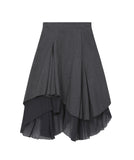 Unbalanced layered skirt