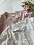 Roble Heart Neck Puff Blouse