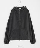 [unisex] Isol two-way brushed fleece hood zip-up