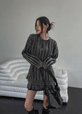 Pocket pleats A-line miniskirt