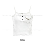 Nev one pocket button crop sleeveless (with cup)