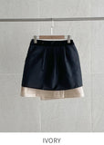 Albina Wool Button Mini Skirt