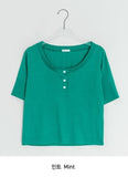 Taeyu Color Button Short Sleeve Tee