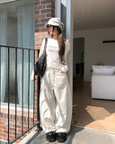 Toki Cross Studded Adjust Wide Pants