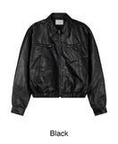 Edion Crop Leather Jacket