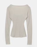 Pumin Square Neck Brushed Slim T-Shirt