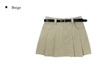 [Belt SET] Genji Belt Denim Pleated Skirt
