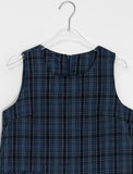 Huttle Check Tiered Layered Sleeveless One Piece