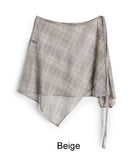Ellie Layered Check Wrap Skirt