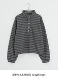 Petans Brushed High Neck Stripe Fleece Sweatshirt