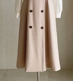 Serindy Collar Trench Color Matching One Piece