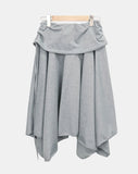 Kira Unbalanced Flare Shirring Skirt
