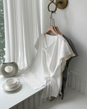 Cellon Drape Cap Sleeve Blouse