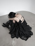 Cherian Chiffon Unbalance Tiered Skirt