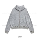 Maki Multi Stripe Color Matching Hood Zip-Up