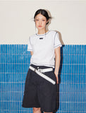 Reverse Stitch Crop T-shirt