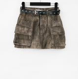 Karl Belt Washing Mini Skirt