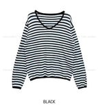 Soy Striped V-Neck Knit