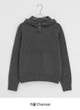Colden High Neck Wool Knit Hoodie