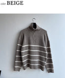Overfit half zip-up knit