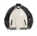 Studio Leather Varsity Jacket