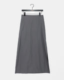 Caro Nylon Slit Layered Wrap Skirt