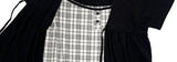 [Fake Layered] Devin Check Frill Layered Blouse