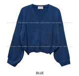 [U-BASIC] Basic Balloon Cropped Cardigan
