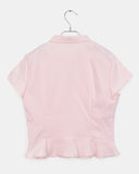 Riffen Pintuck Frill Short Sleeve Shirt
