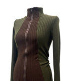 khaki tunic zip-up