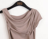 Hipot Ribbon Strap One-Off-Shoulder T-Shirt
